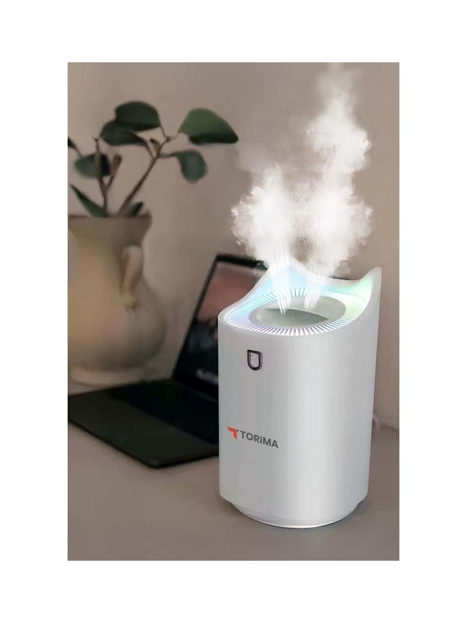 H7 Beyaz 3000 ml Ultrasonik Renkli Hava Nemlendirici Buhar Makinesi ve Aroma Difüzörü görseli