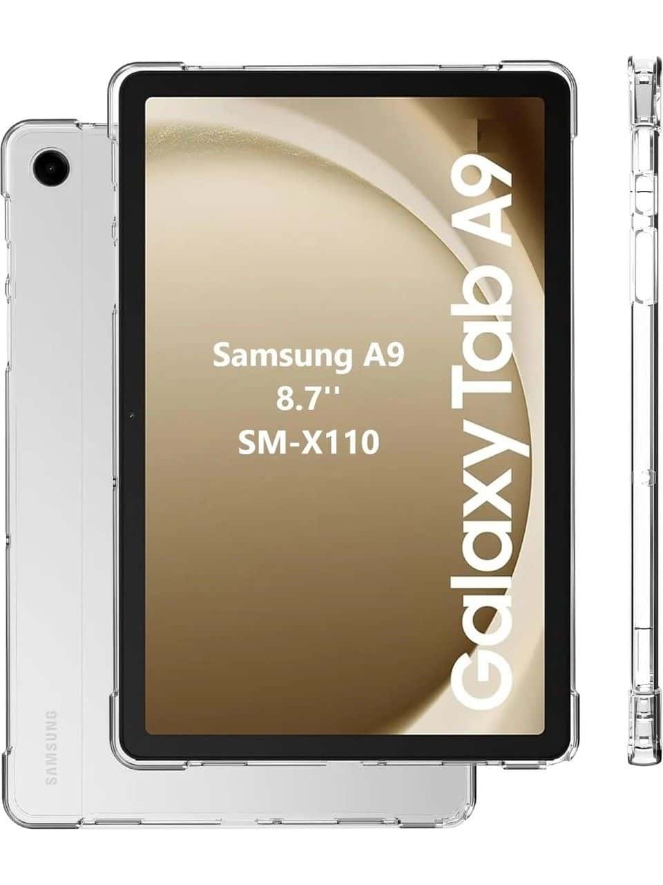 Samsung Galaxy Tab A9 8.7'' Inç Tablet Uyumlu Silikon Kılıf Şeffaf Köşe Korumalı SM-X110 görseli
